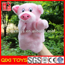 juguete de felpa de marioneta de mano de cerdo animal